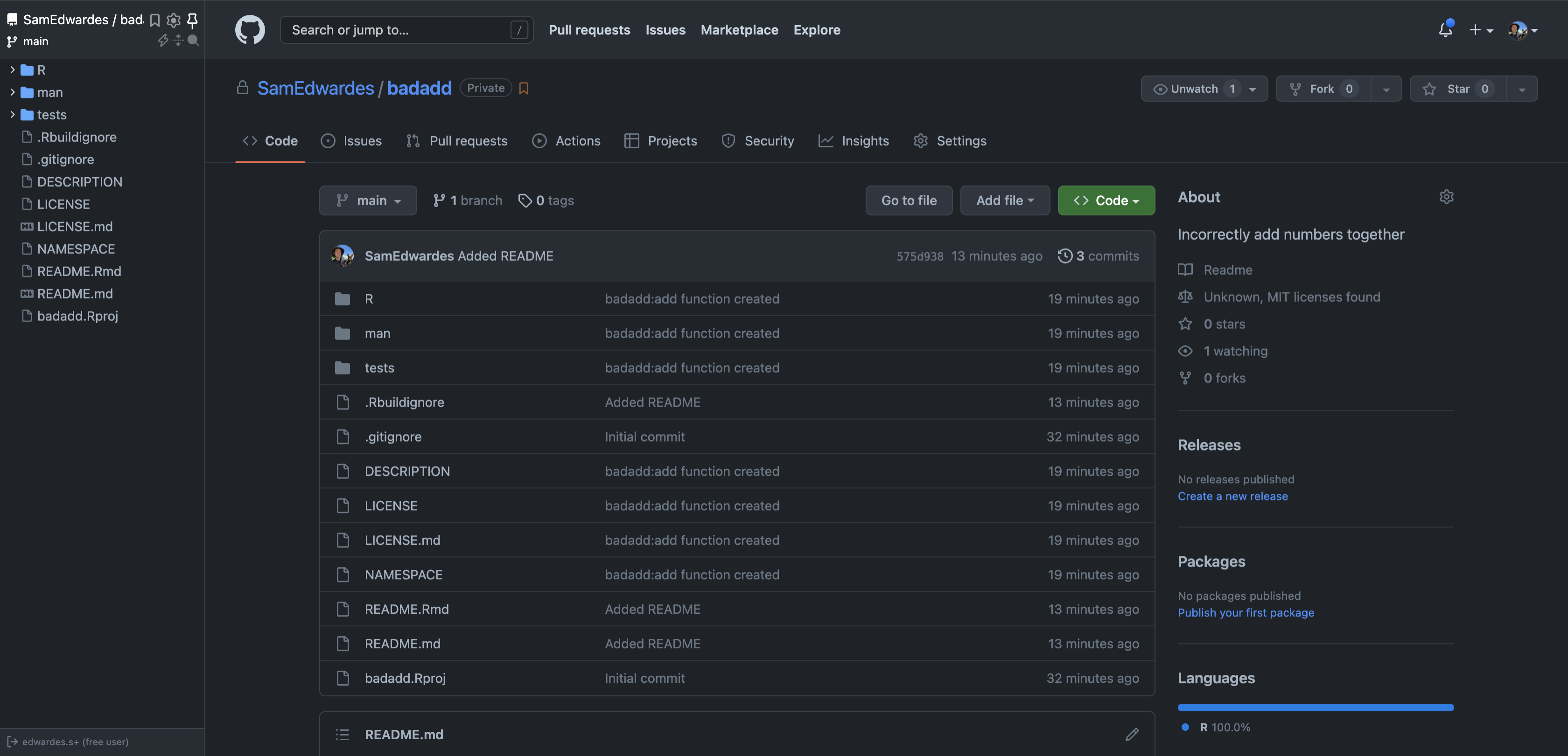 Screenshot of GitHub repo.